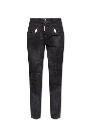 デニム・ジーパン DSQUARED2 Woman Jeans Black S72LB0652S30733 900 Dark Semplice Loose Carpenter Jeans